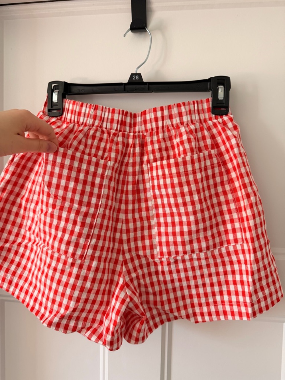 Red Gingham Checkered Shorts - Picture 2 of 2